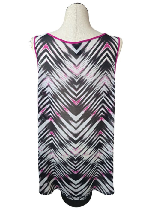 TORRID Tops - Women's Torrid Plus Size 3X Black Pink Chevron Tank Top